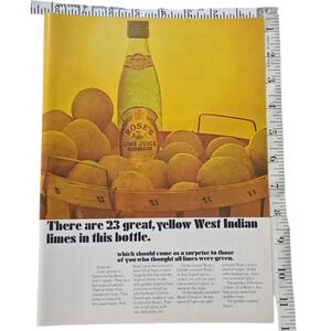 Vintage 1964 Roses Lime Juice Advertisement 23 Great Yellow West Indian Lines